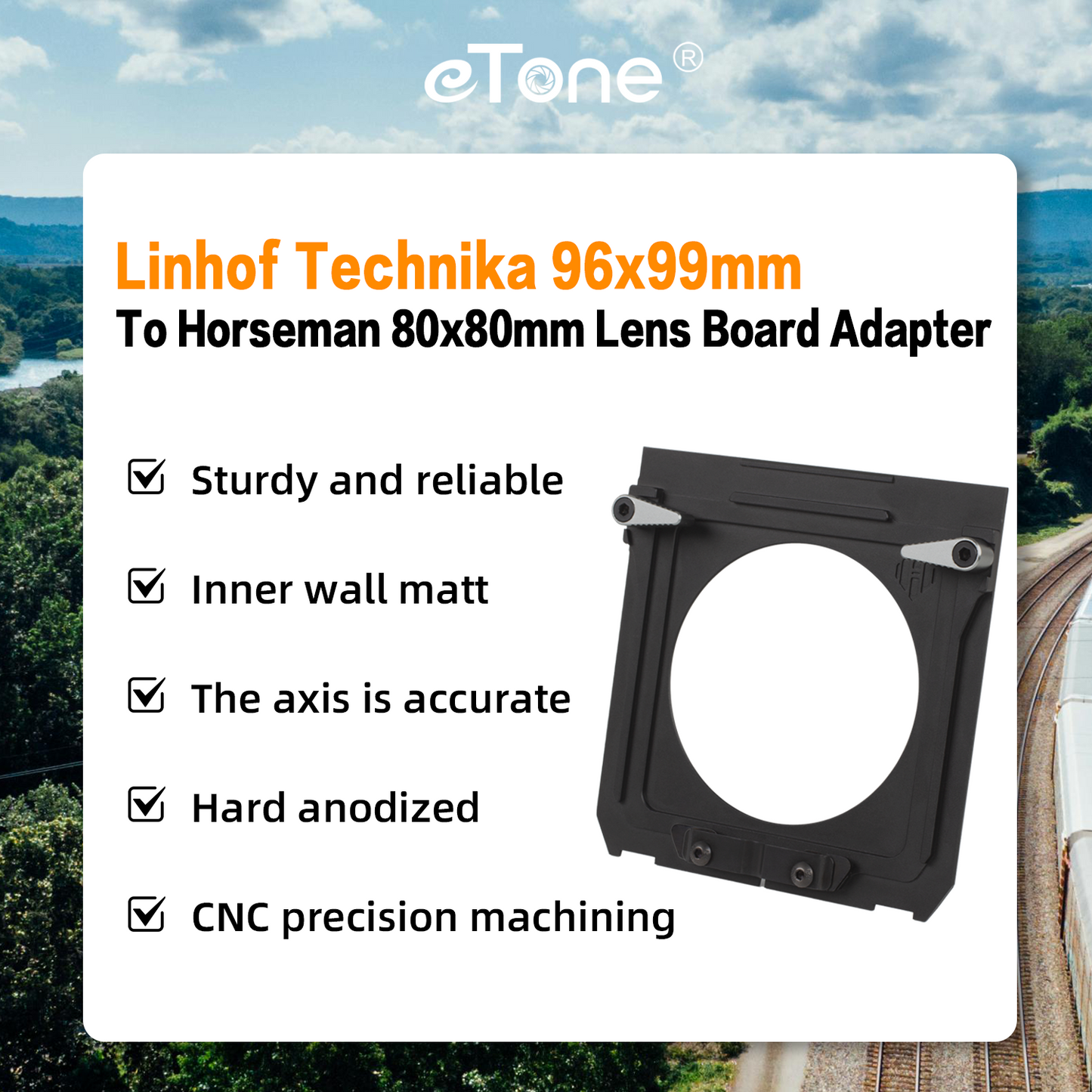 Lens Board Adapter Converter For Linhof Technika 96x99mm To Horseman 80x80mm