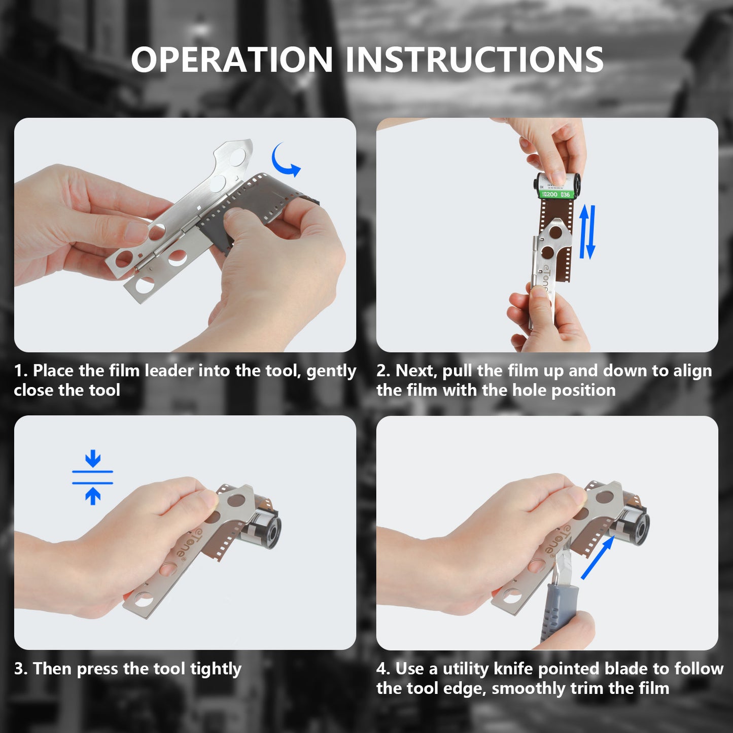 eTone 2 in 1 4cm/10cm Film Leader Trimming Cutting Template Tool Leica ABLON Style